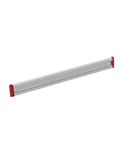 Rail portacolgadores 70 cm. Con topes laterales. Con tornillos. Rojo